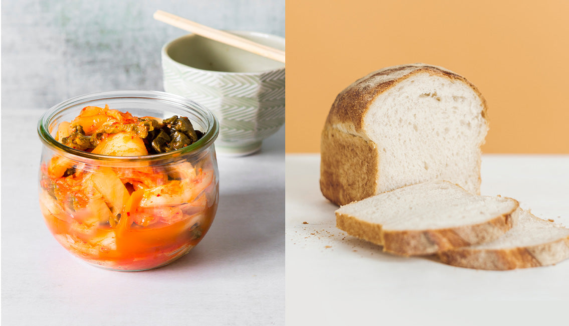 Kimchi and sourdough bread
